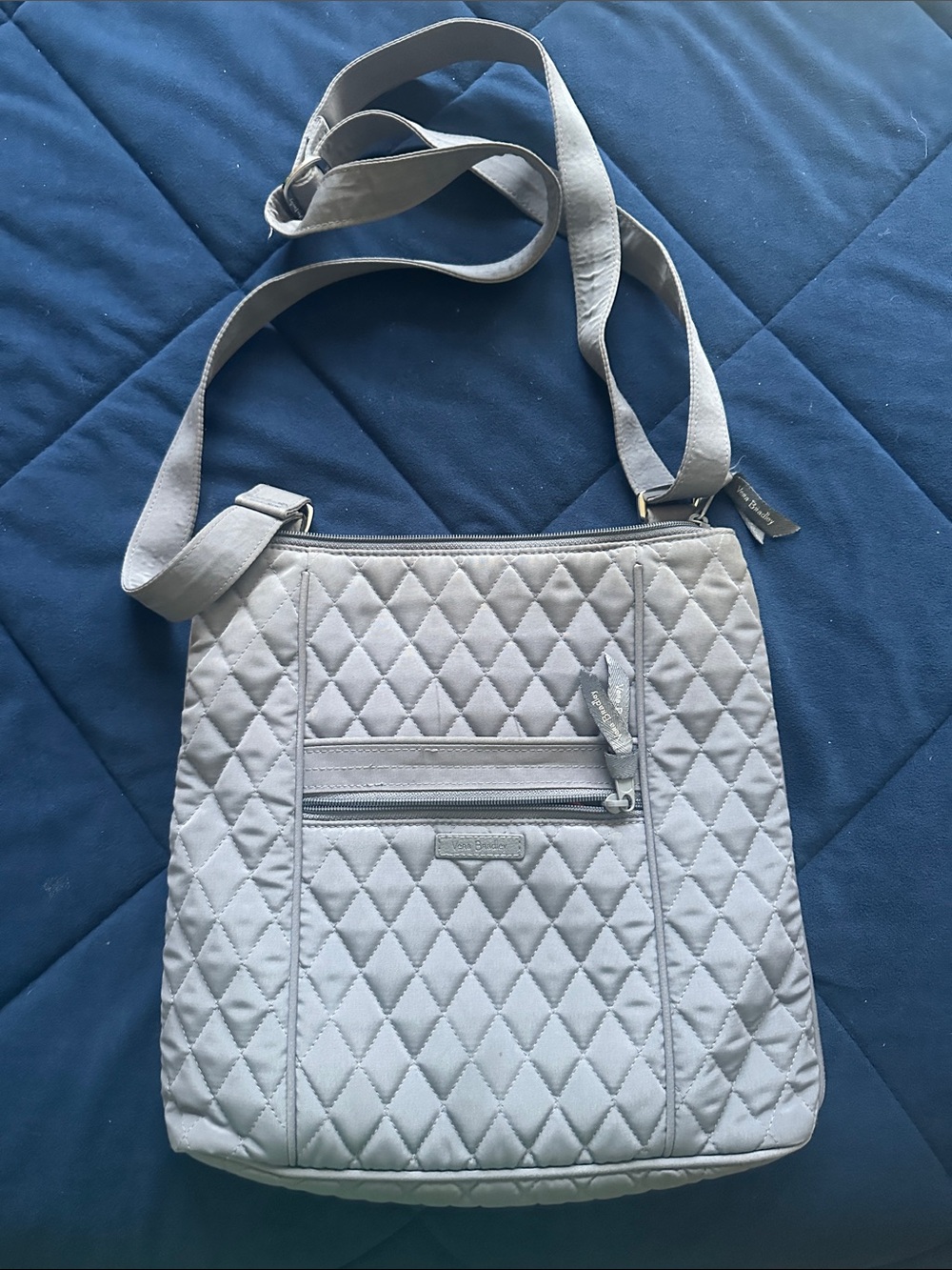 Vera Bradley Light Gray Quilted Crossbody Bag